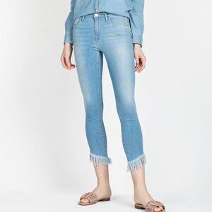FRAME DENIM Women's Light Wash Le High Skinny Ankle Jeans Raw Hem 26